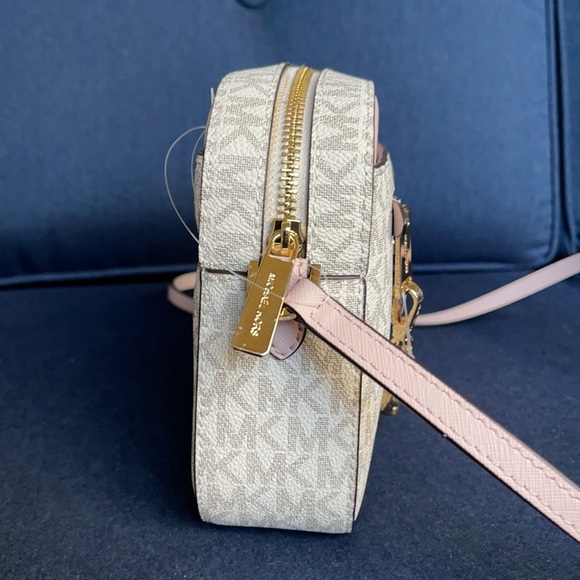 MICHAEL KORS LARGE EAST WEST ZIP CHAIN XBODY POWDER BLUSH MULTI - Picture 13 of 16